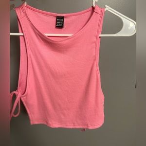 Pink crop open sides with bows